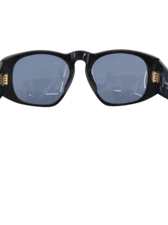 CHANEL Sunglasses Plastic Black Gold CC Auth bs35953 main image 6
